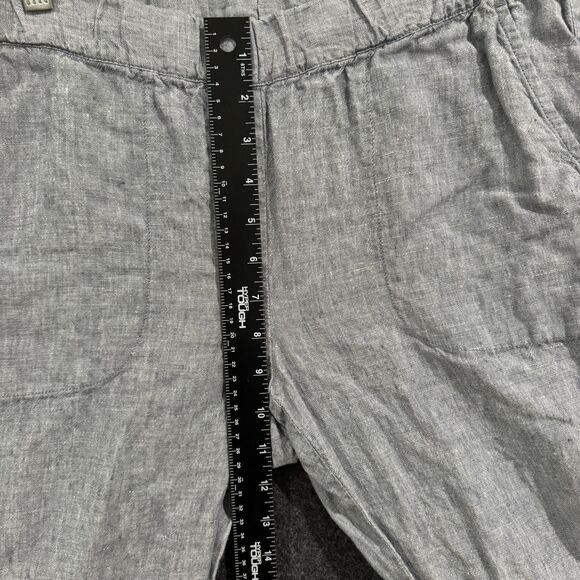 Pure Jill Pants Women's Small Blue Straight Leg Pull On Lightweight Linen Roll - Picture 5 of 9